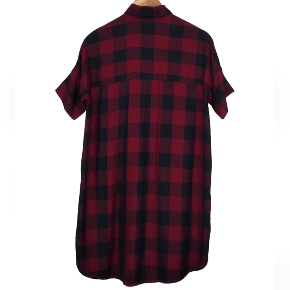 Madewell Women's Plaid Button Down Short Sleeve Shirt Dress Size XS - Picture 2 of 12